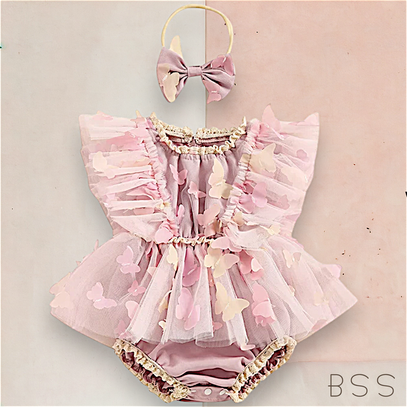 Romper em Tule Jardim Encantado Borboletas