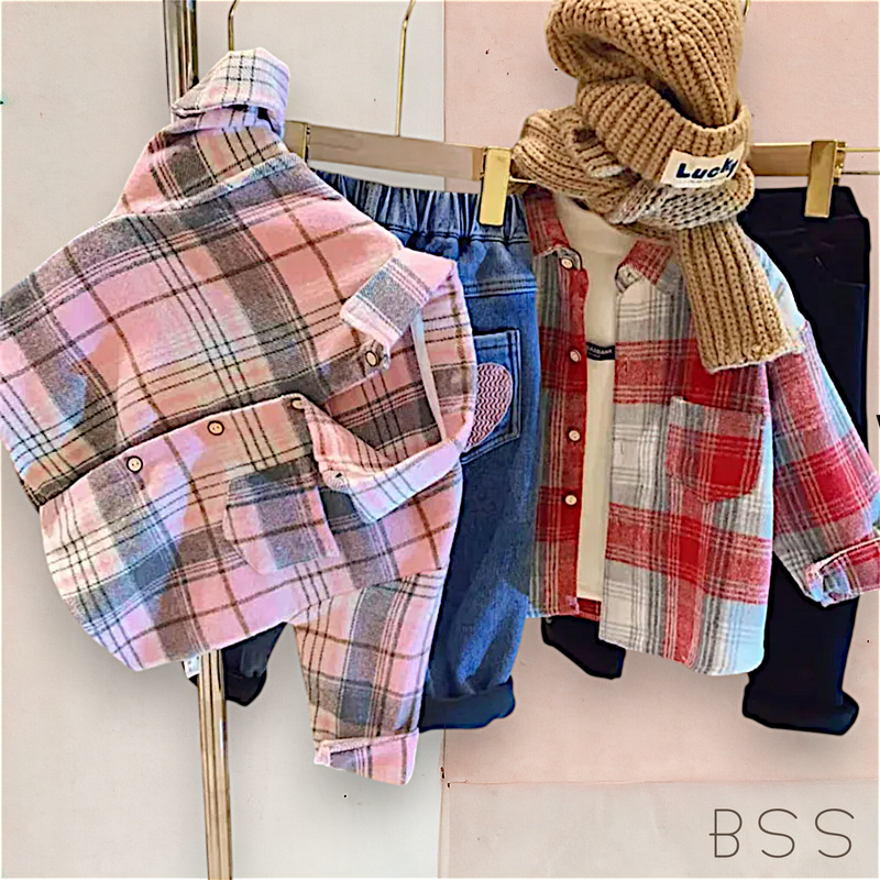 Camisa Infantil Xadrez com Bolso