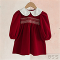 Vestido Infantil em Veludo Rubi