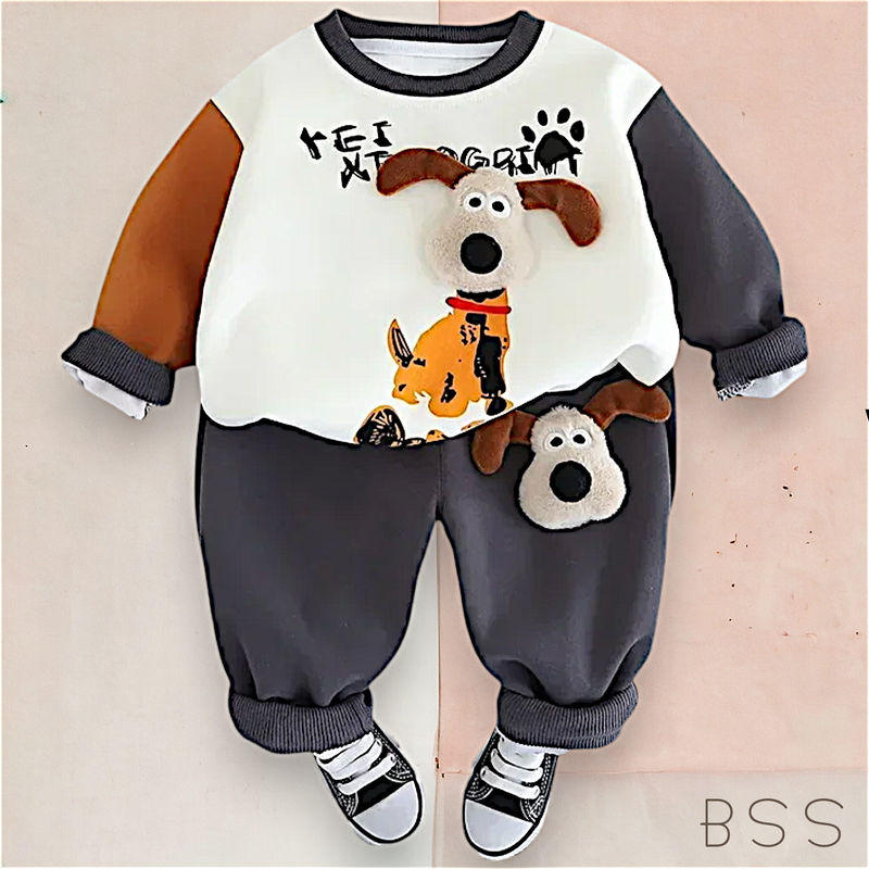 Conjunto Infantil Inverno Moletom Cãozinho 3D