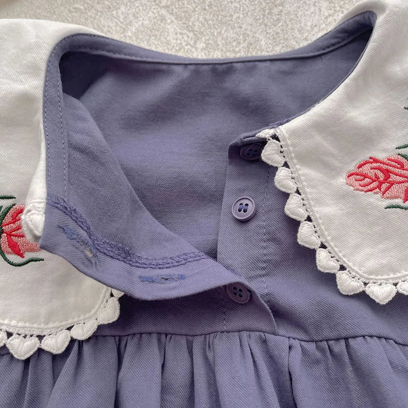 Romper com Gola Bordada Violeta