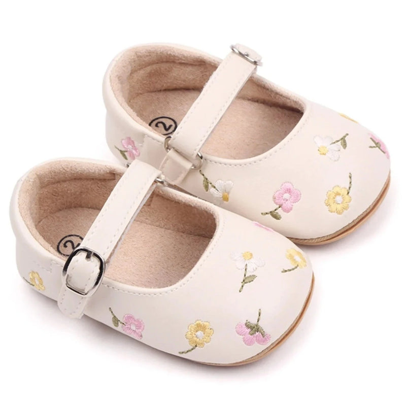 Sapatilha Infantil Bebê Bordada Flores