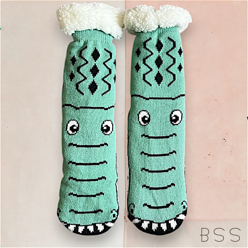 Meia Infantil Inverno Dinossauro