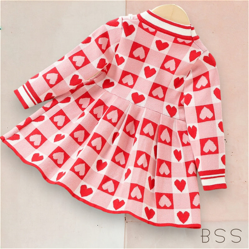 Vestido Infantil Inverno Corações Naomi