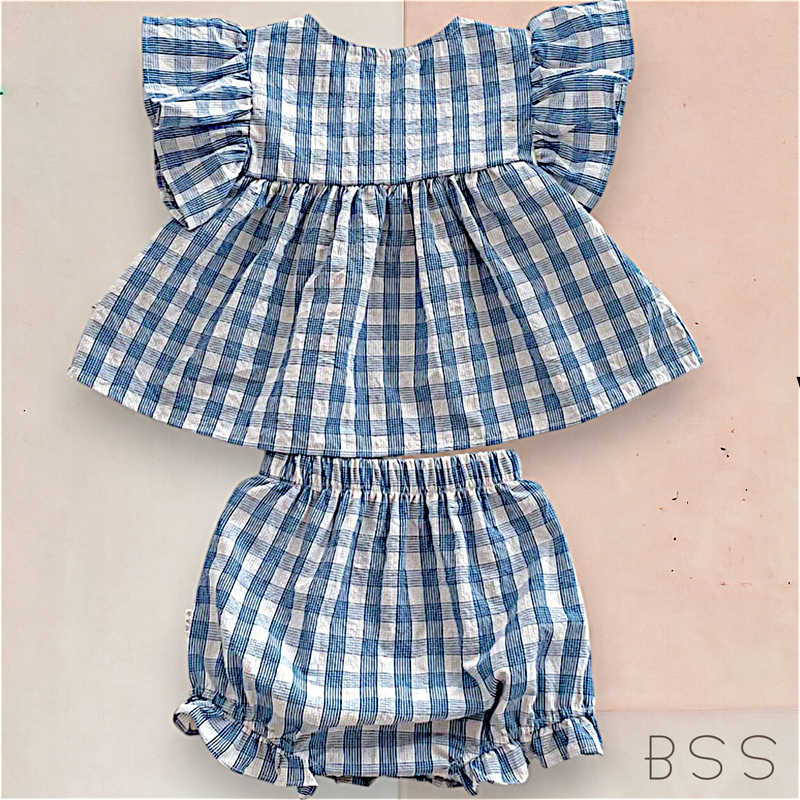 Conjunto Infantil Verão Xadrez  Alças Fly