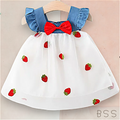 Vestido Infantil Tule e Jeans Moranguinho