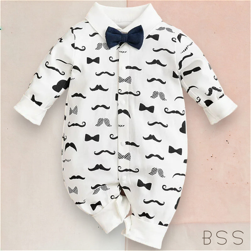 Macacão Infantil Com Gravatinha Mustache