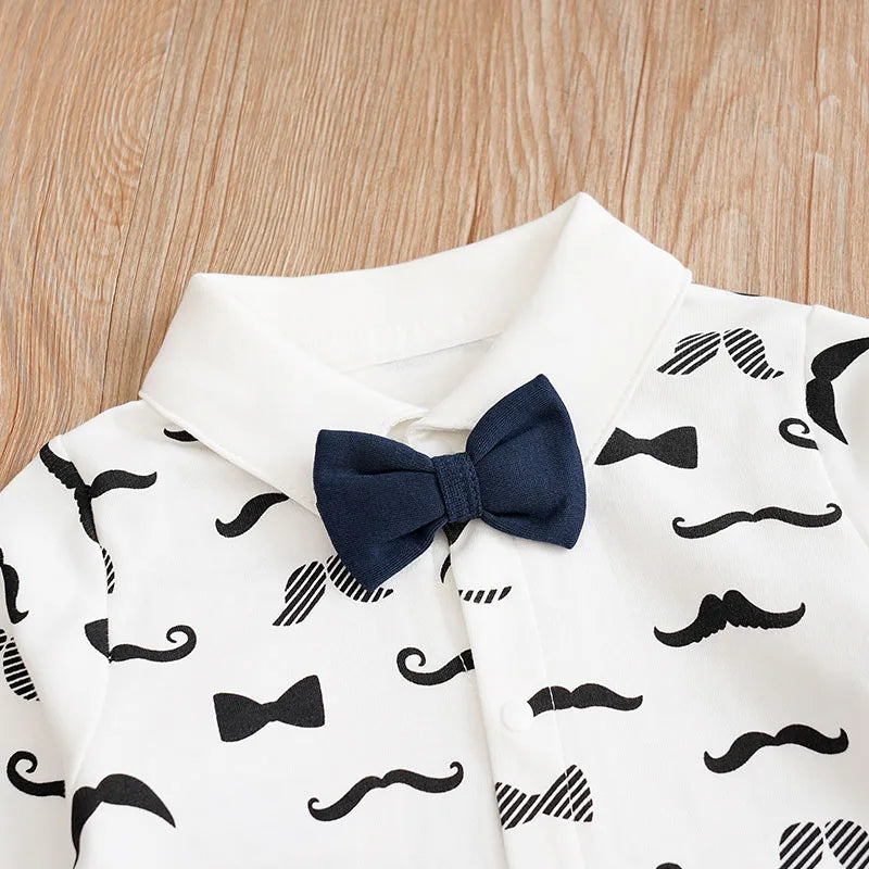 Macacão Infantil Com Gravatinha Mustache