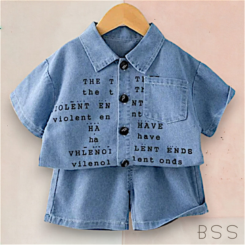 Conjunto Infantil Jeans Verão Max