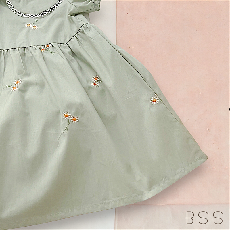Vestido Infantil Verão Floral Gola Arredondada
