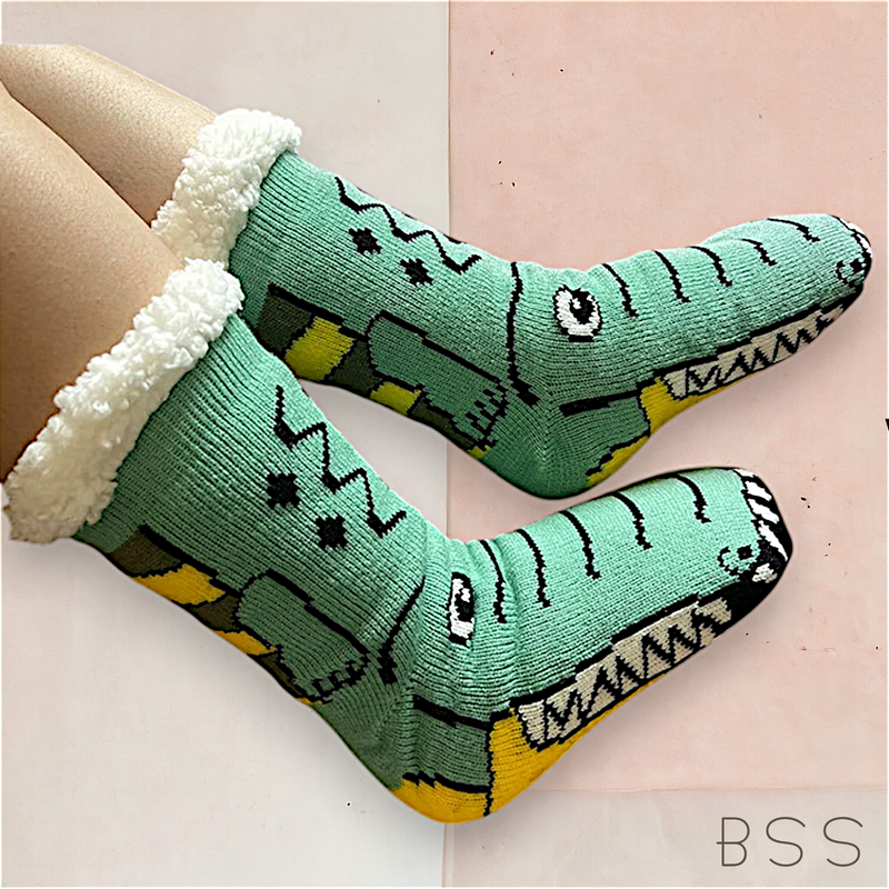 Meia Infantil Inverno Dinossauro