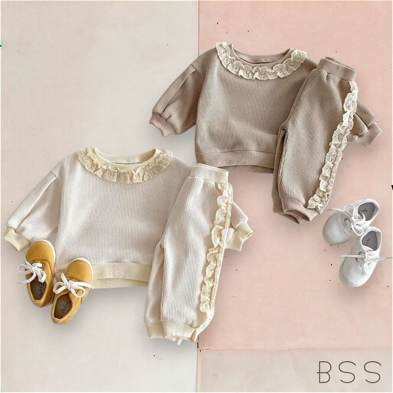 Conjunto Infantil Inverno Moletom com Babados