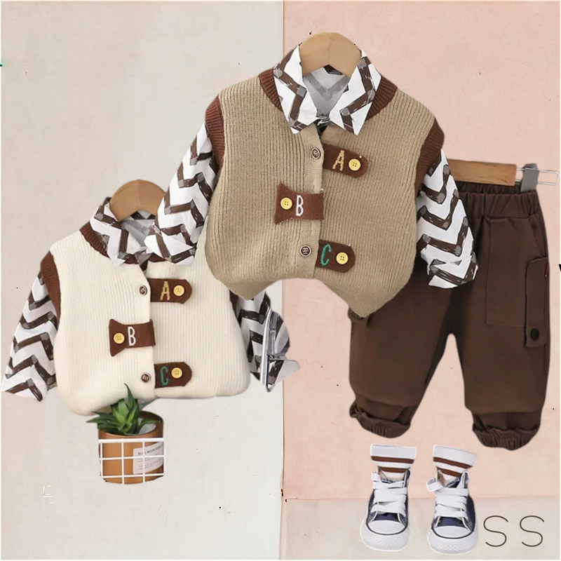 Conjunto Infantil de Inverno com Colete Tricot