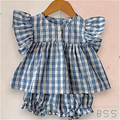Conjunto Infantil Verão Xadrez  Alças Fly