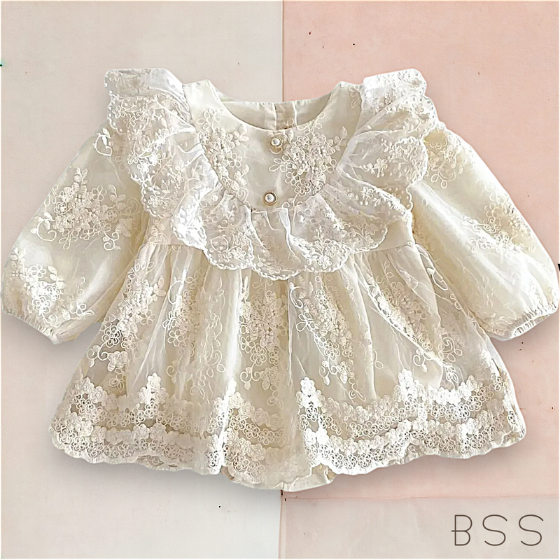 Vestido Infantil Renda e Babados