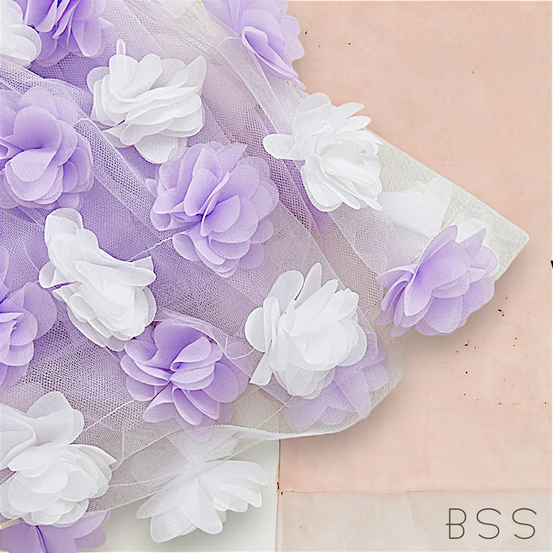 Vestido Infantil Tule Borboleta Flores 3D