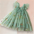 Vestido Infantil Tule Borboletas Jardim Encantado