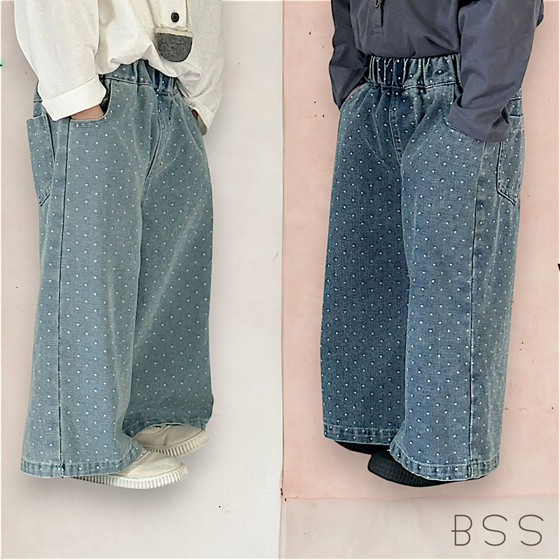 Calça Infantil Jeans Flare Poá