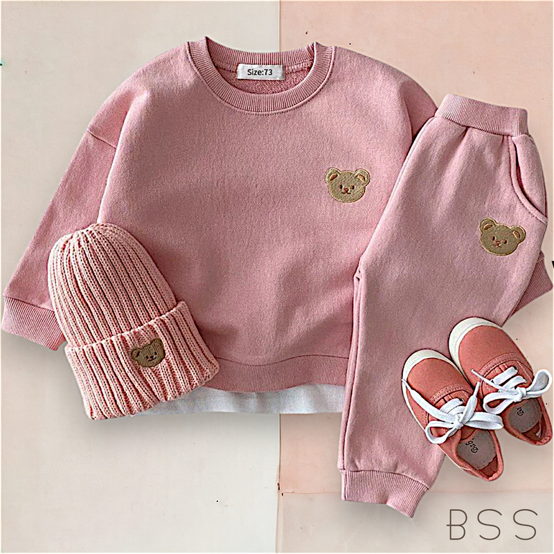 Conjunto Infantil Inverno Moletom Básico Urso