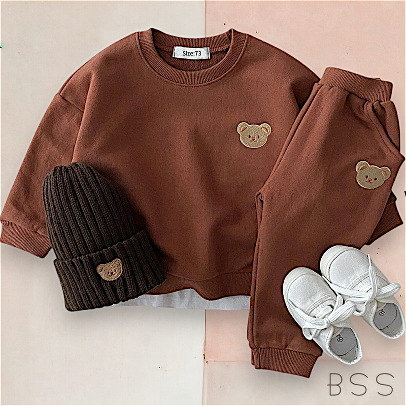 Conjunto Infantil Inverno Moletom Básico Urso
