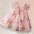 Vestido Infantil Tule Borboletas Jardim Encantado