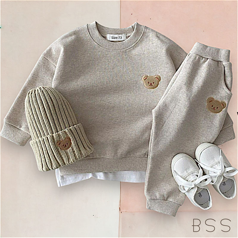 Conjunto Infantil Inverno Moletom Básico Urso