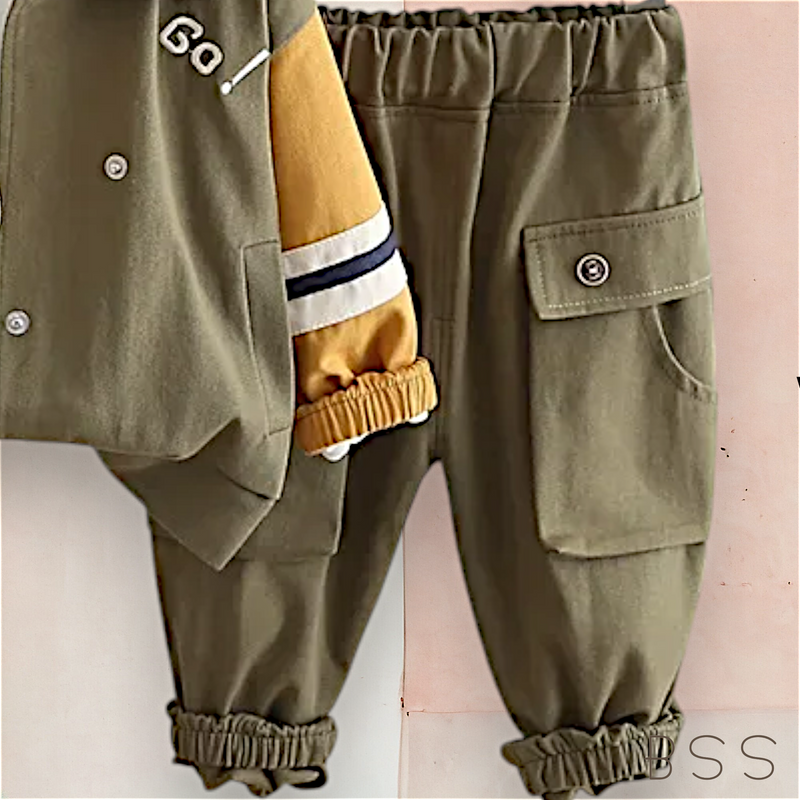 Conjunto Infantil Inverno Trator Dinossauro