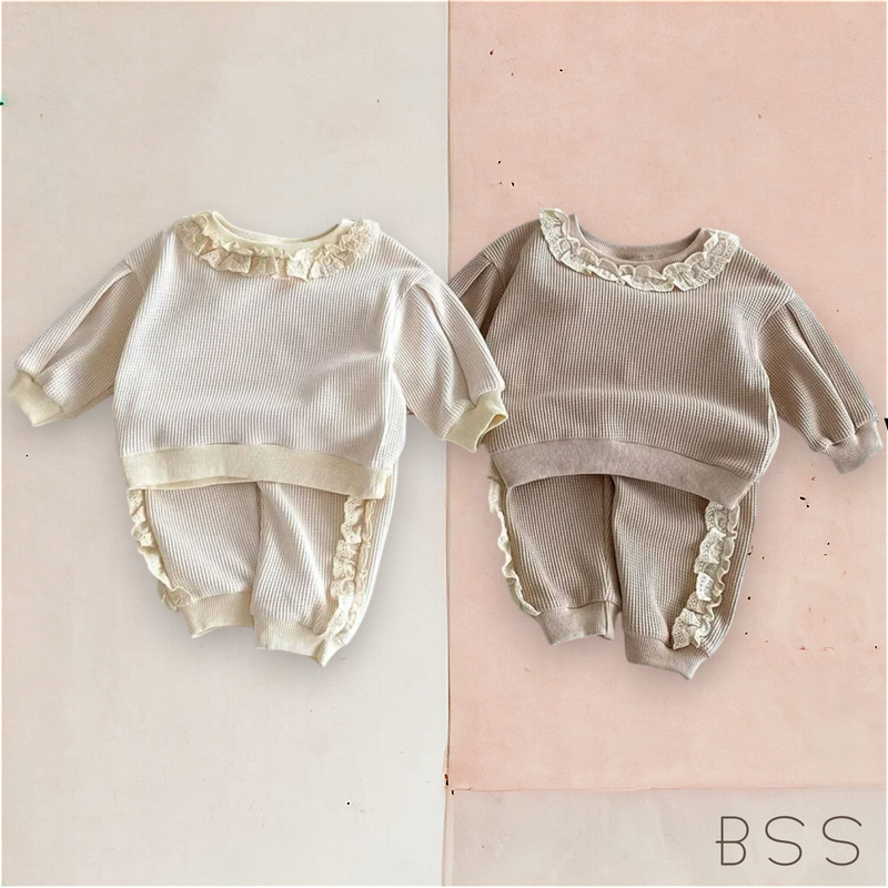 Conjunto Infantil Inverno Moletom com Babados