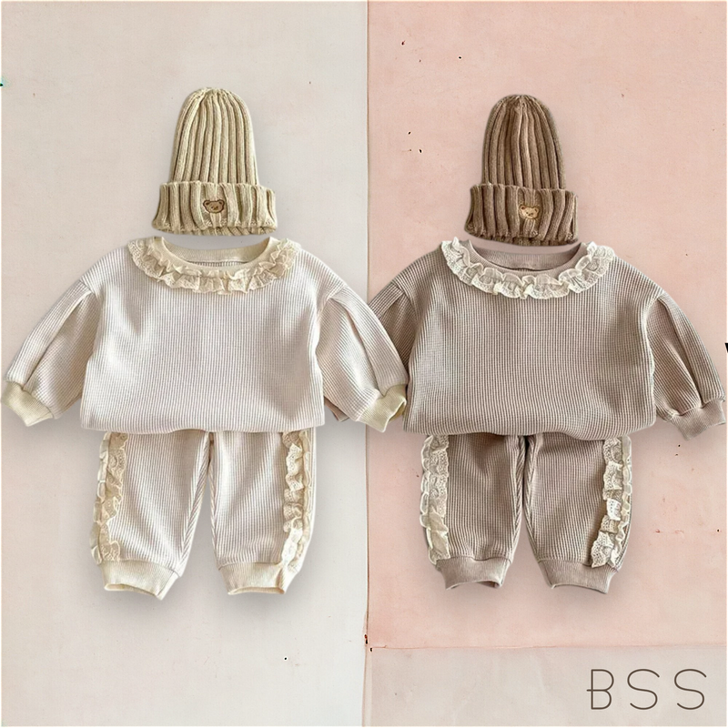 Conjunto Infantil Inverno Moletom com Babados