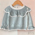 Casaco Infantil Tricot Inverno Flores