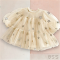 Vestido Infantil Festa Tule e Estrelas