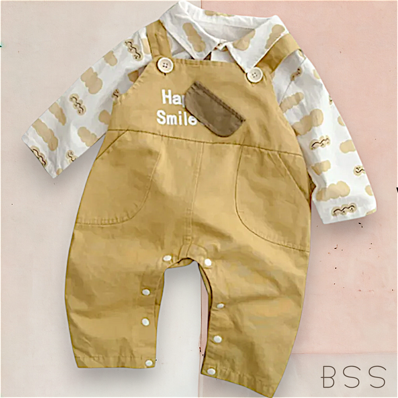 Conjunto Infantil Macacão e Camisa Happy