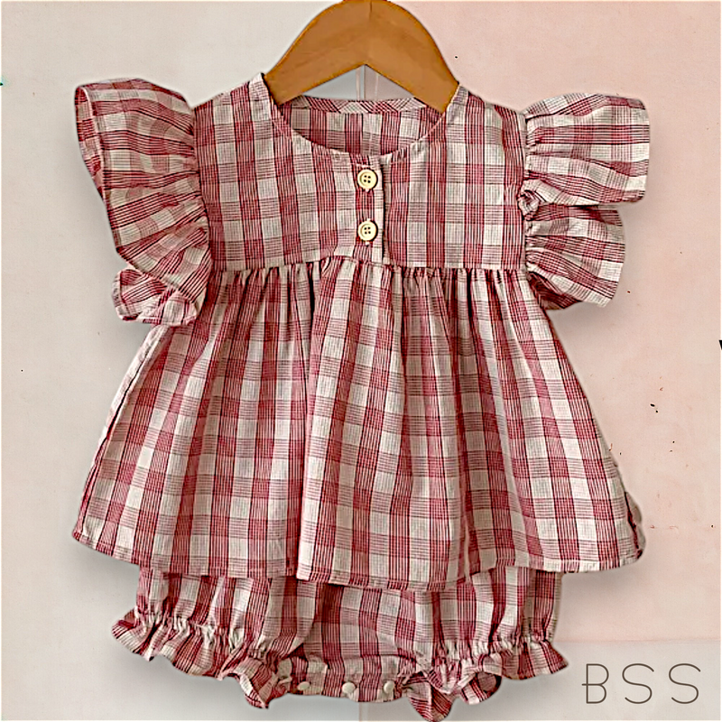 Conjunto Infantil Verão Xadrez  Alças Fly