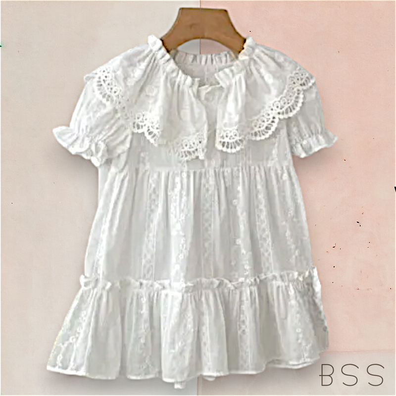 Vestido Infantil Verão Festa Renda Branco