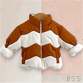 Casaco Infantil com Zíper Bicolor Chevron