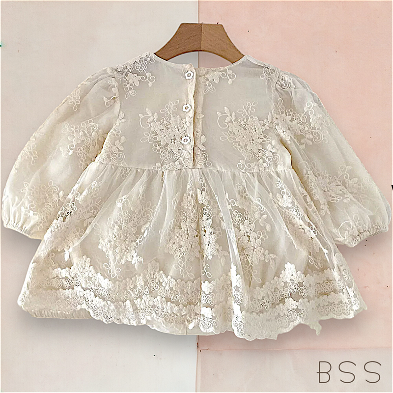 Vestido Infantil Renda e Babados