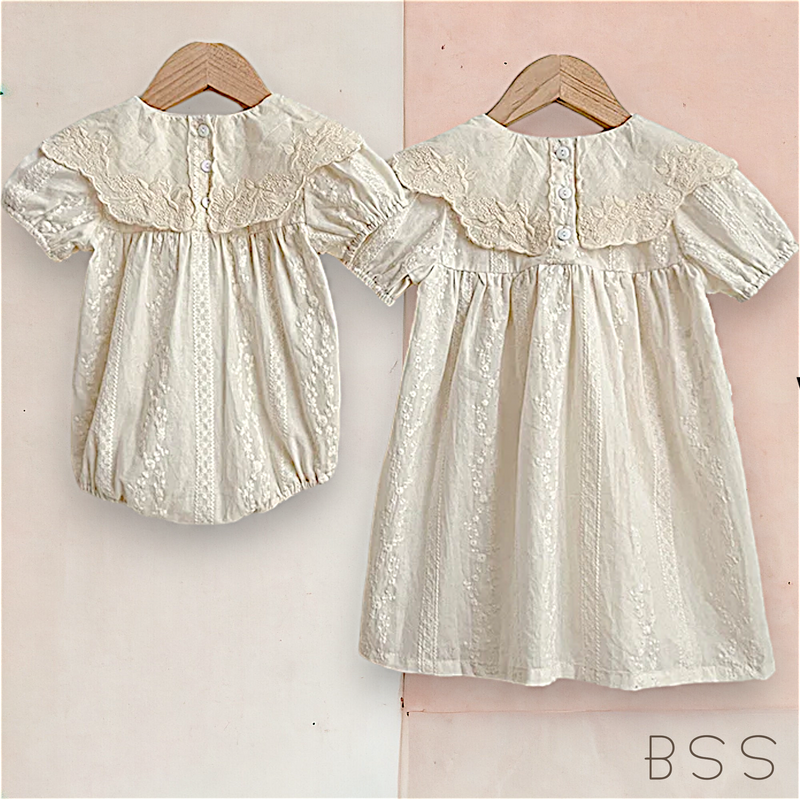Vestido Infantil Verão Algodão Rendado