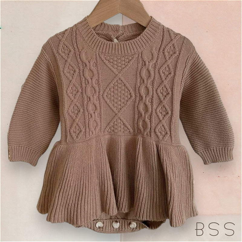 Romper Tricot Inverno com Saia