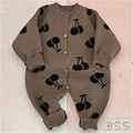 Macacão Infantil Tricot Inverno Minimaista Cereja