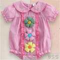 Romper Xadrez Apliques 3D Flores