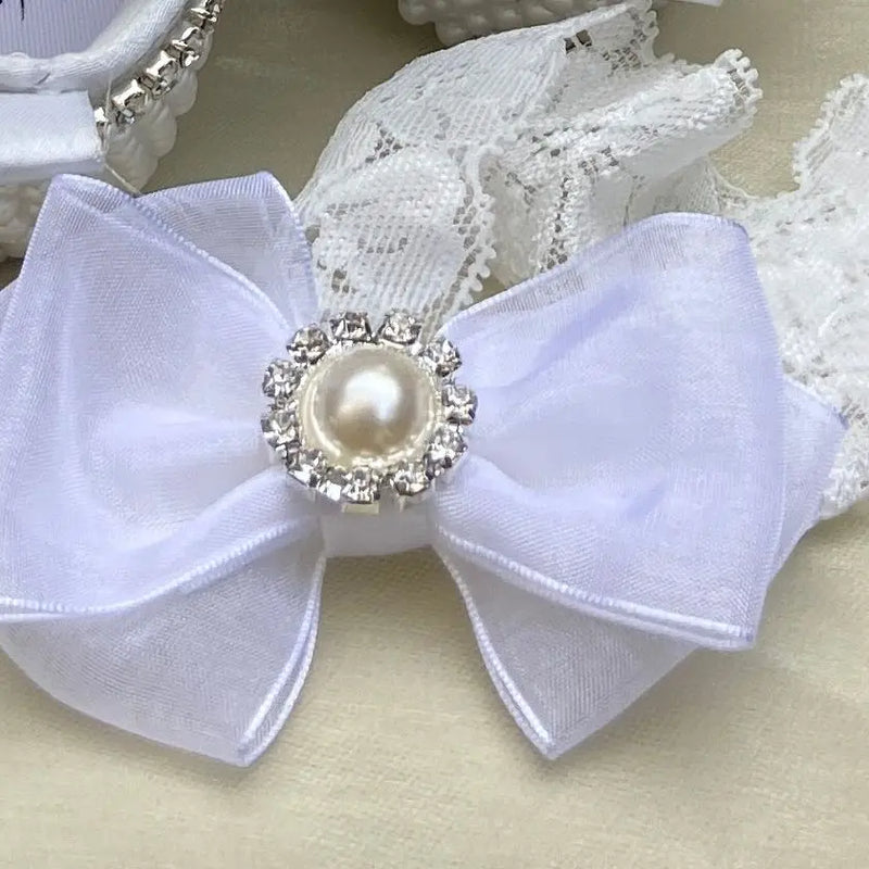 Sapatilha Infantil Bebê e Tiara Pearl