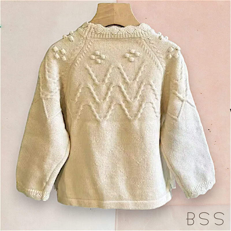 Pulover Infantil Tricot com Babados