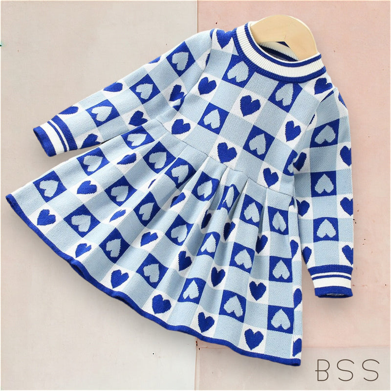 Vestido Infantil Inverno Corações Naomi