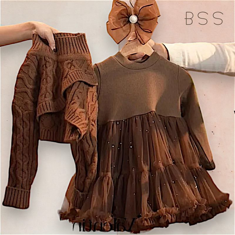 Vestido Infantil Inverno com Casaco