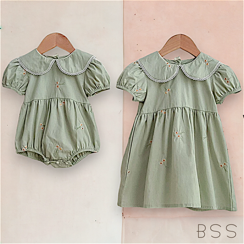 Vestido Infantil Verão Floral Gola Arredondada