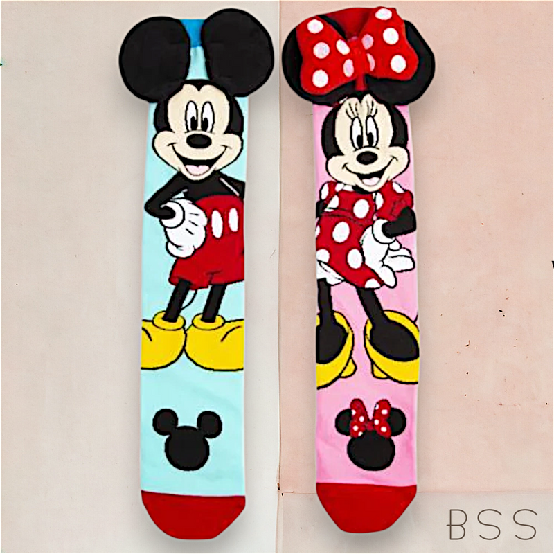 Meia Maluca Infantil Mickey e Minnie