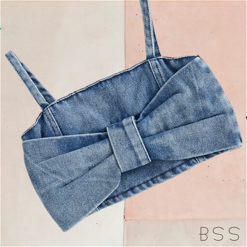 Conjunto Infantil Verão Jeans Short e Cropped