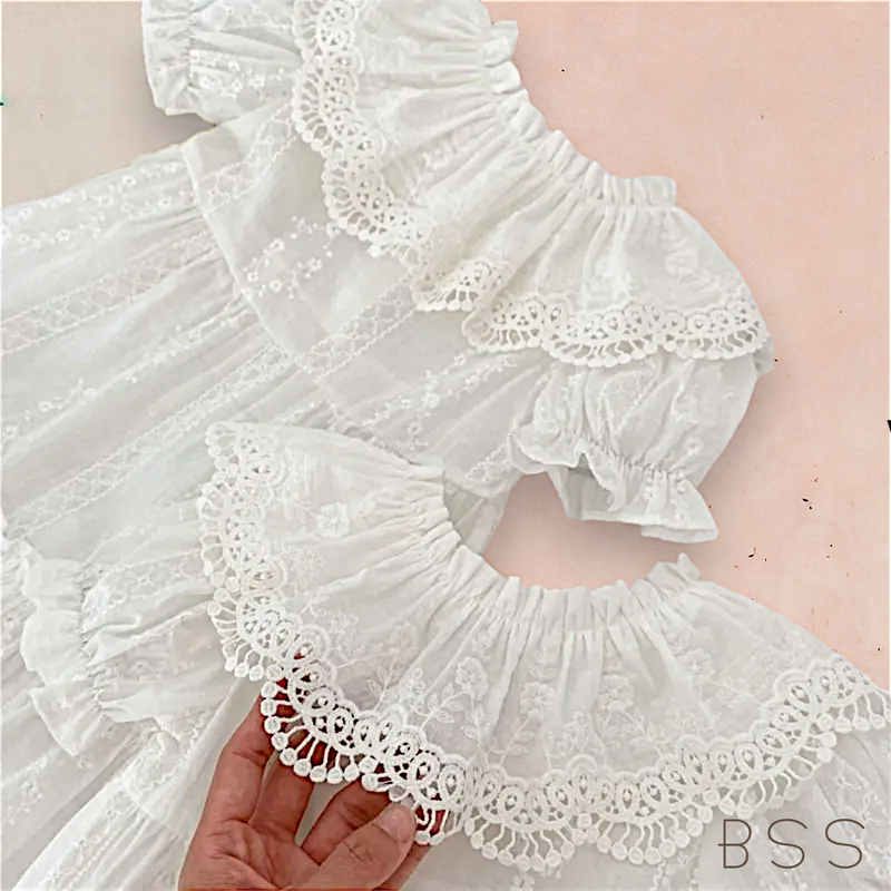 Vestido Infantil Verão Festa Renda Branco