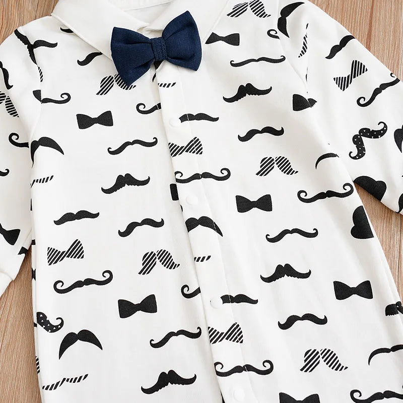 Macacão Infantil Com Gravatinha Mustache