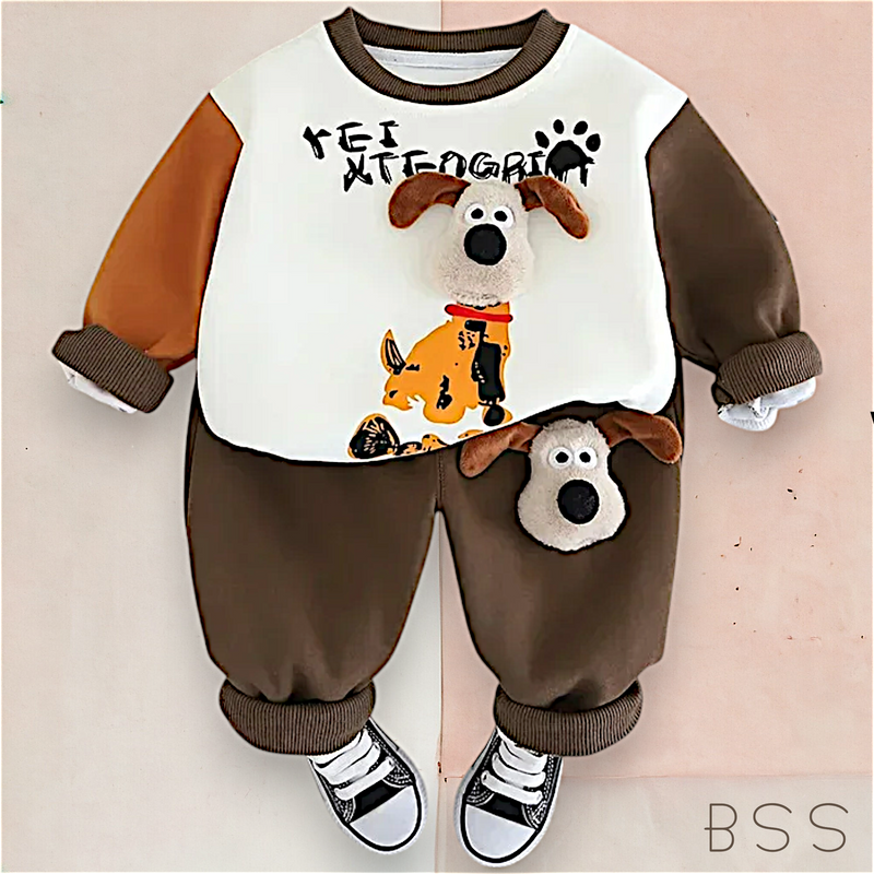 Conjunto Infantil Inverno Moletom Cãozinho 3D